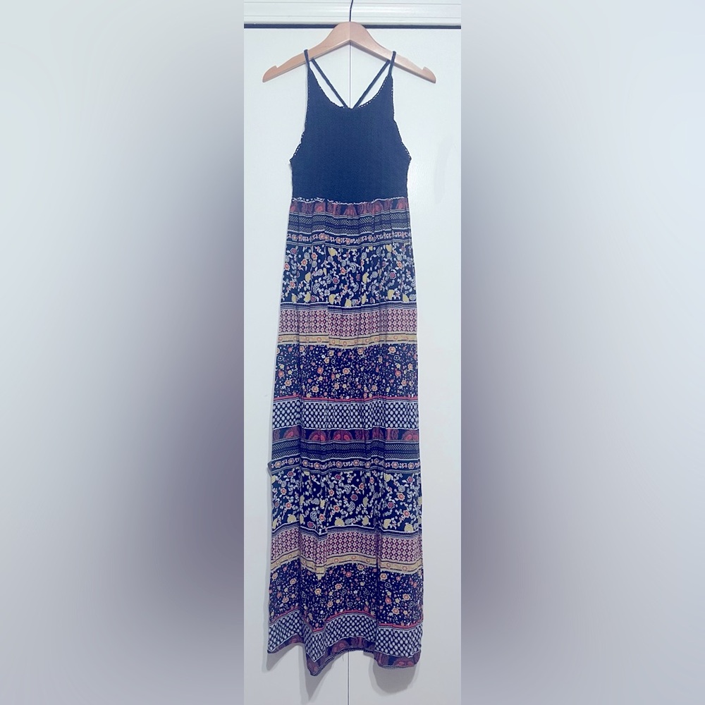 Long Maxi Dress Floral and Crochet
